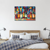 "Bar Shelf Bottle Collectie" (Stijl 1) Canvas Afdruk (Insitu (Slaapkamer))