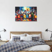 "Bar Shelf Bottle Collection" (Stijl 10) Canvas Afdruk (Insitu (Slaapkamer))