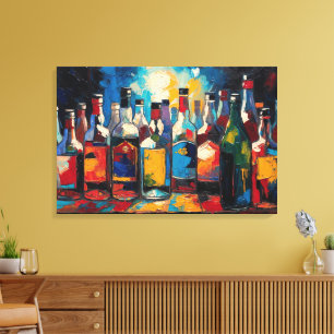 "Bar Shelf Bottle Collection" (Stijl 10) Canvas Afdruk
