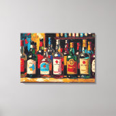 "Bar Shelf Bottle Collection" (Stijl 2) Canvas Afdruk (Voorkant)