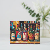 "Bar Shelf Bottle Collection" (Stijl 2) Feestdagenkaart (Staand voorkant)