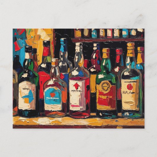 "Bar Shelf Bottle Collection" (Stijl 2) Feestdagenkaart (Voorkant)