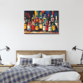 "Bar Shelf Bottle Collection" (Stijl 3) Canvas Afdruk (Insitu (Slaapkamer))