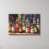 "Bar Shelf Bottle Collection" (Stijl 3) Canvas Afdruk (Voorkant)