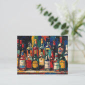 "Bar Shelf Bottle Collection" (Stijl 3) Feestdagenkaart (Staand voorkant)