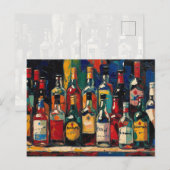 "Bar Shelf Bottle Collection" (Stijl 3) Feestdagenkaart (Voorkant / Achterkant)