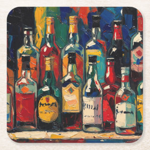"Bar Shelf Bottle Collection" (Stijl 3) Kartonnen Onderzetters