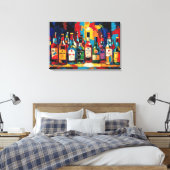 "Bar Shelf Bottle Collection" (Stijl 4) Canvas Afdruk (Insitu (Slaapkamer))