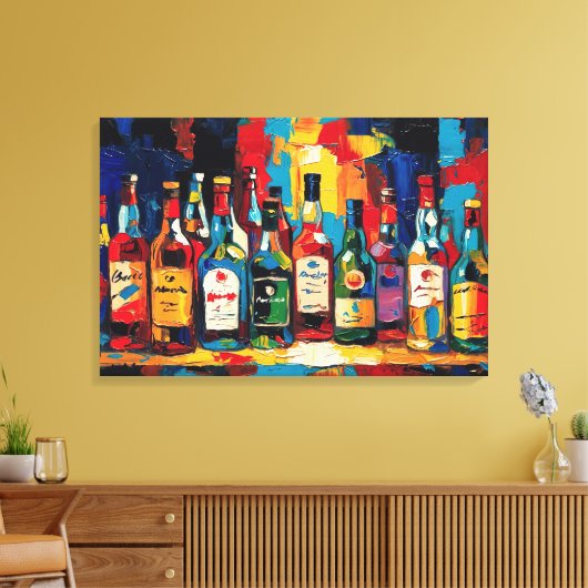 "Bar Shelf Bottle Collection" (Stijl 4) Canvas Afdruk (Insitu (Woonkamer))