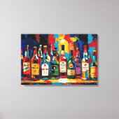 "Bar Shelf Bottle Collection" (Stijl 4) Canvas Afdruk (Voorkant)
