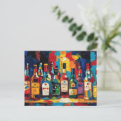 "Bar Shelf Bottle Collection" (Stijl 4) Feestdagenkaart (Staand voorkant)