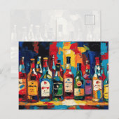 "Bar Shelf Bottle Collection" (Stijl 4) Feestdagenkaart (Voorkant / Achterkant)