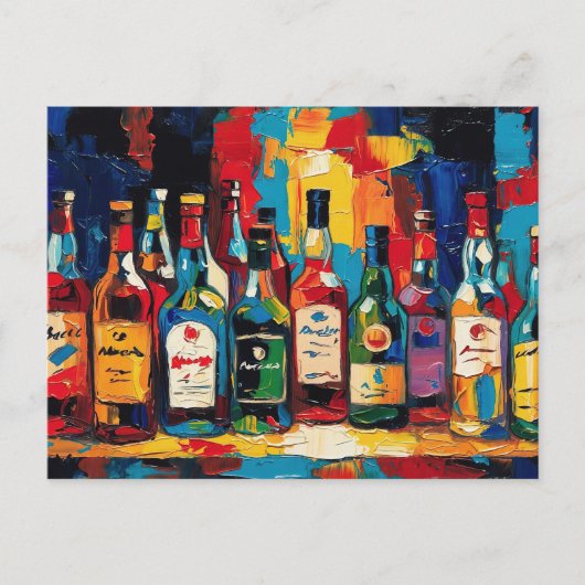 "Bar Shelf Bottle Collection" (Stijl 4) Feestdagenkaart (Voorkant)