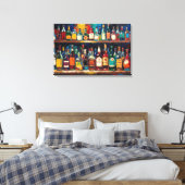 "Bar Shelf Bottle Collection" (Stijl 5) Canvas Afdruk (Insitu (Slaapkamer))