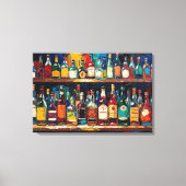 "Bar Shelf Bottle Collection" (Stijl 5) Canvas Afdruk (Voorkant)