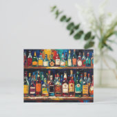 "Bar Shelf Bottle Collection" (Stijl 5) Feestdagenkaart (Staand voorkant)
