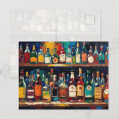 "Bar Shelf Bottle Collection" (Stijl 5) Feestdagenkaart (Voorkant / Achterkant)