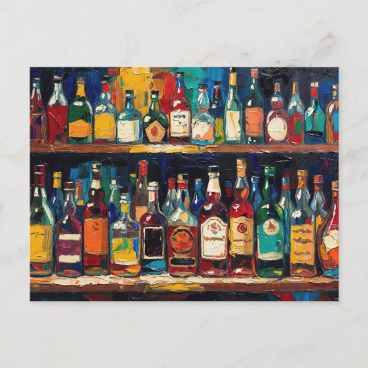 "Bar Shelf Bottle Collection" (Stijl 5) Feestdagenkaart (Voorkant)