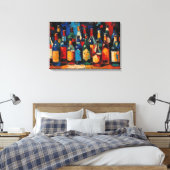 "Bar Shelf Bottle Collection" (Stijl 6) Canvas Afdruk (Insitu (Slaapkamer))