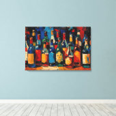 "Bar Shelf Bottle Collection" (Stijl 6) Canvas Afdruk (Insitu (Houten vloer))