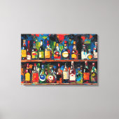 "Bar Shelf Bottle Collection" (Stijl 7) Canvas Afdruk (Voorkant)