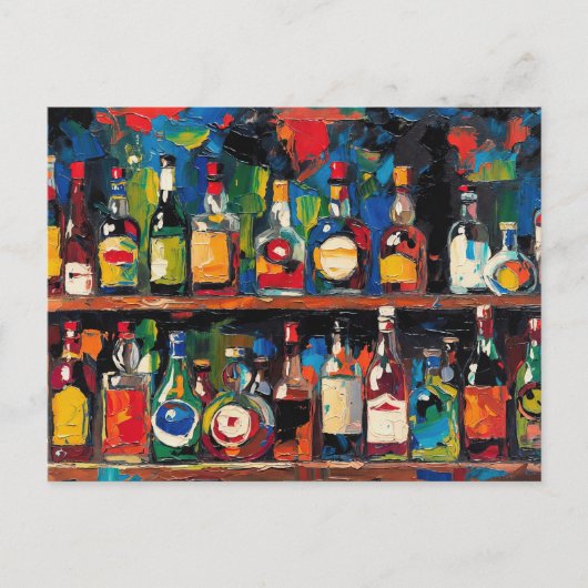 "Bar Shelf Bottle Collection" (Stijl 7) Feestdagenkaart (Voorkant)