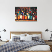 "Bar Shelf Bottle Collection" (Stijl 8) Canvas Afdruk (Insitu (Slaapkamer))
