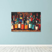 "Bar Shelf Bottle Collection" (Stijl 8) Canvas Afdruk (Insitu (Houten vloer))