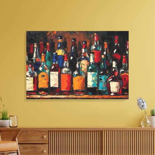 "Bar Shelf Bottle Collection" (Stijl 8) Canvas Afdruk (Insitu (Woonkamer))