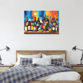"Bar Shelf Bottle Collection" (Stijl 9) Canvas Afdruk (Insitu (Slaapkamer))