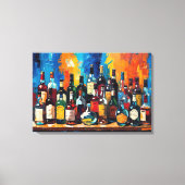 "Bar Shelf Bottle Collection" (Stijl 9) Canvas Afdruk (Voorkant)