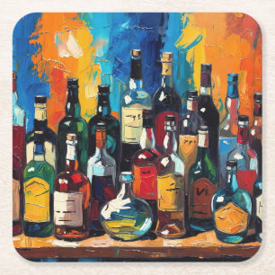 "Bar Shelf Bottle Collection" (Stijl 9) Kartonnen Onderzetters