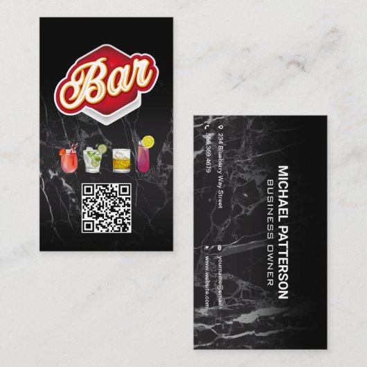 Bar Signage Lettering Visitekaartje (Voorkant / Achterkant)