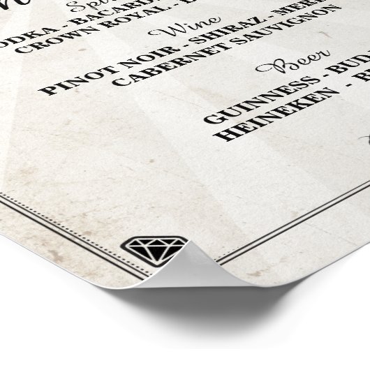 Bar Sugar Skulls Roos Sign Wedparty Halloween Poster (Hoek)