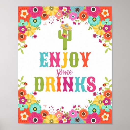 Bar Table Sign. Poster Mexicaans Fiesta Theme (Voorkant)