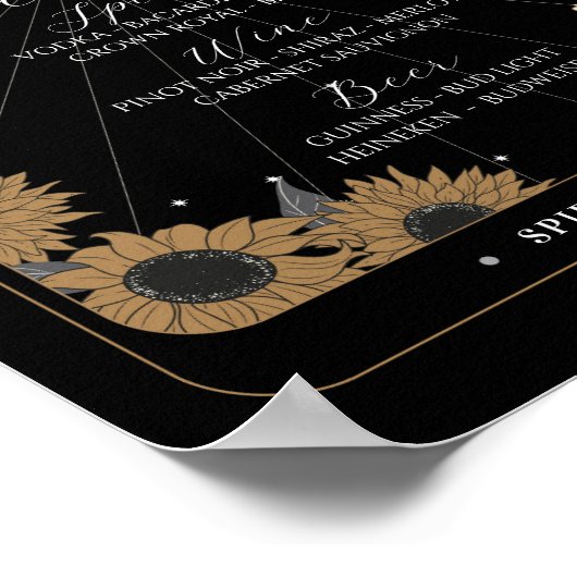 Bar Teken Tarot Teken Huwelijksreceptie Halloween Poster (Hoek)