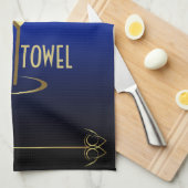 Bar Towel Blue en Gold Cocktail Glass Theedoek (Quarter Fold)