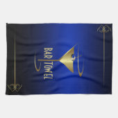 Bar Towel Blue en Gold Cocktail Glass Theedoek (Horizontaal)