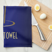 Bar Towel Blue en Gold Martini Glass Theedoek (Quarter Fold)