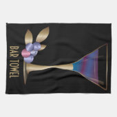 Bar Towel Blueberry Gold Martini Glass Theedoek (Horizontaal)