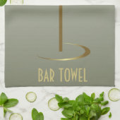 Bar Towel Gold Martini Glass Theedoek (Gevouwen)