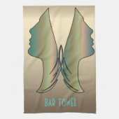 Bar Towel Gold Woman Face Theedoek (Verticaal)