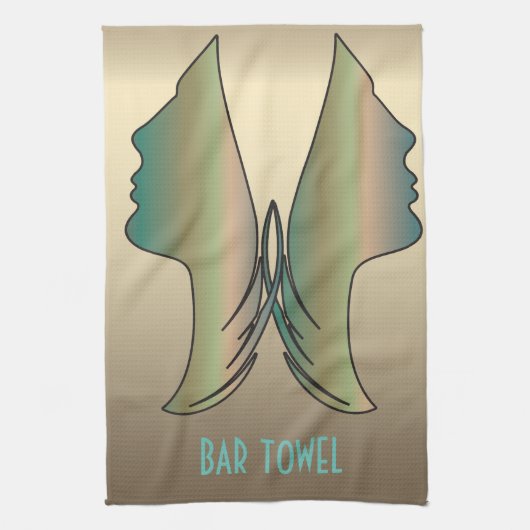 Bar Towel Gold Woman Face Theedoek (Verticaal)