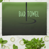 Bar Towel Green en Black Cocktail Glass Theedoek (Gevouwen)
