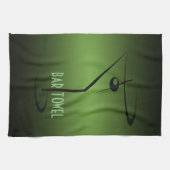 Bar Towel Green en Black Cocktail Glass Theedoek (Horizontaal)