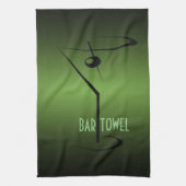 Bar Towel Green en Black Cocktail Glass Theedoek (Verticaal)