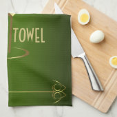 Bar Towel Green en Gold Cocktail Glass Theedoek (Quarter Fold)
