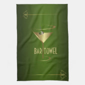 Bar Towel Green en Gold Cocktail Glass Theedoek (Verticaal)