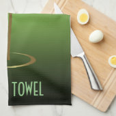 Bar Towel Green en Gold Cocktail Glass Theedoek (Quarter Fold)