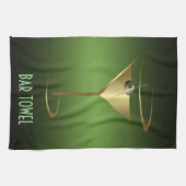 Bar Towel Green en Gold Cocktail Glass Theedoek (Horizontaal)